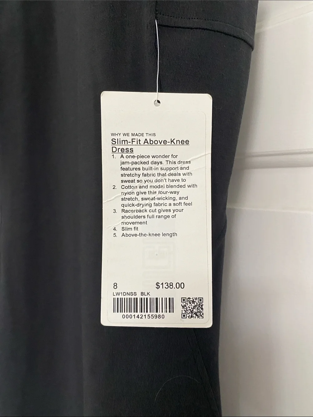 NWT: Black Sleeveless Athletic Dress